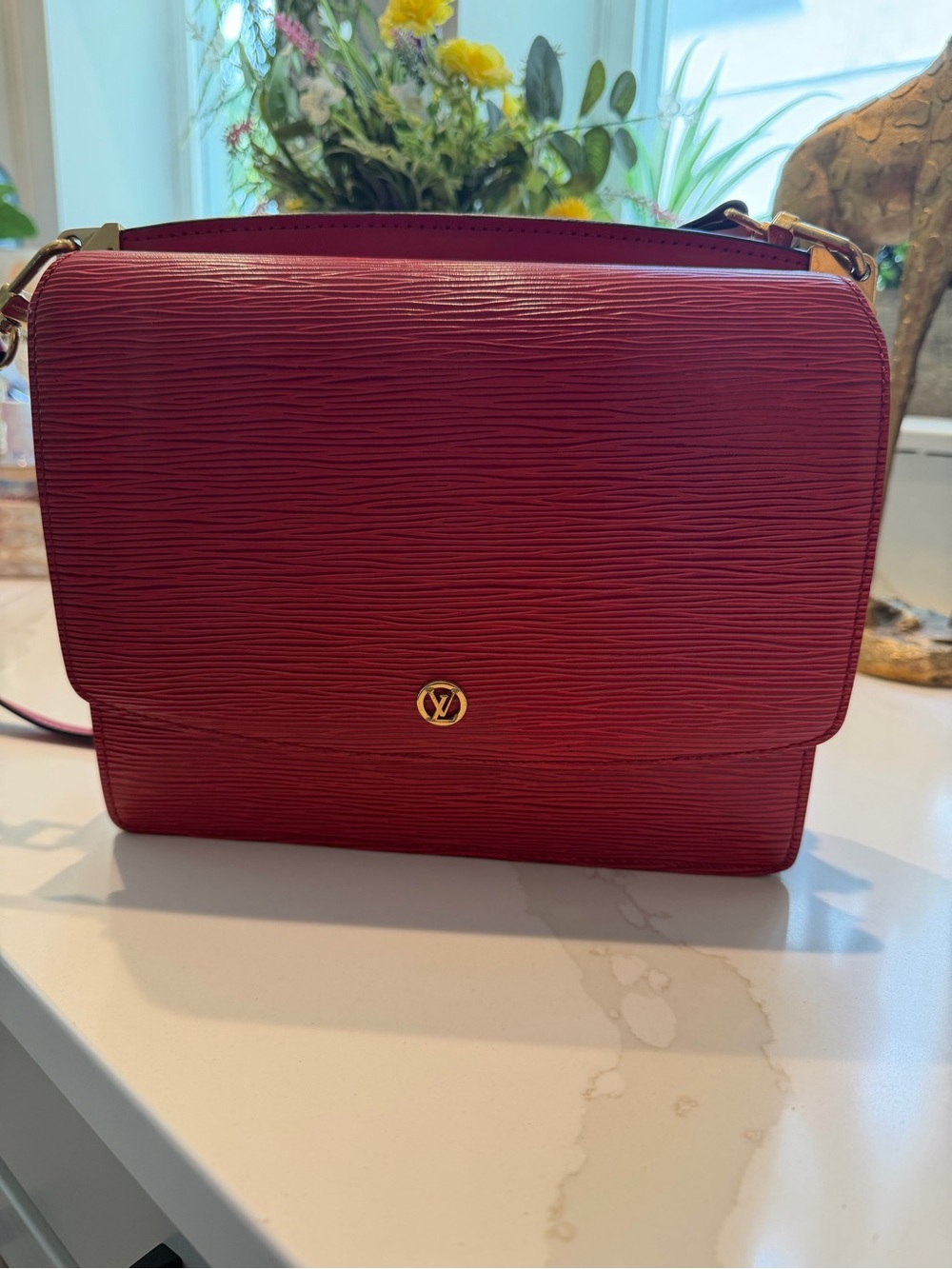 Authentic Louis Vuitton Grenelle Red Epi Leather Crossbody Bag